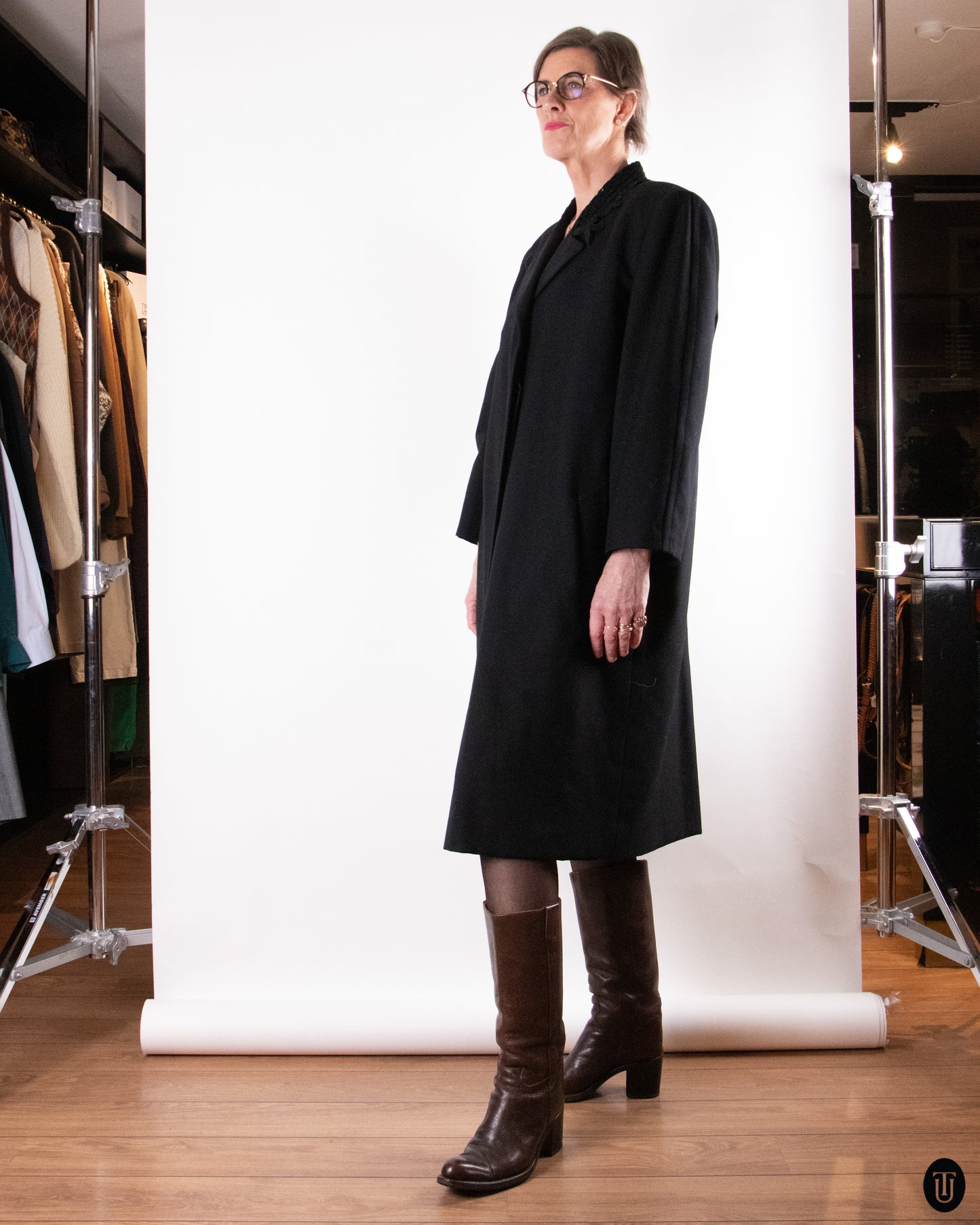 90's Jean Paul Gaultier Black Wool Overcoat XL