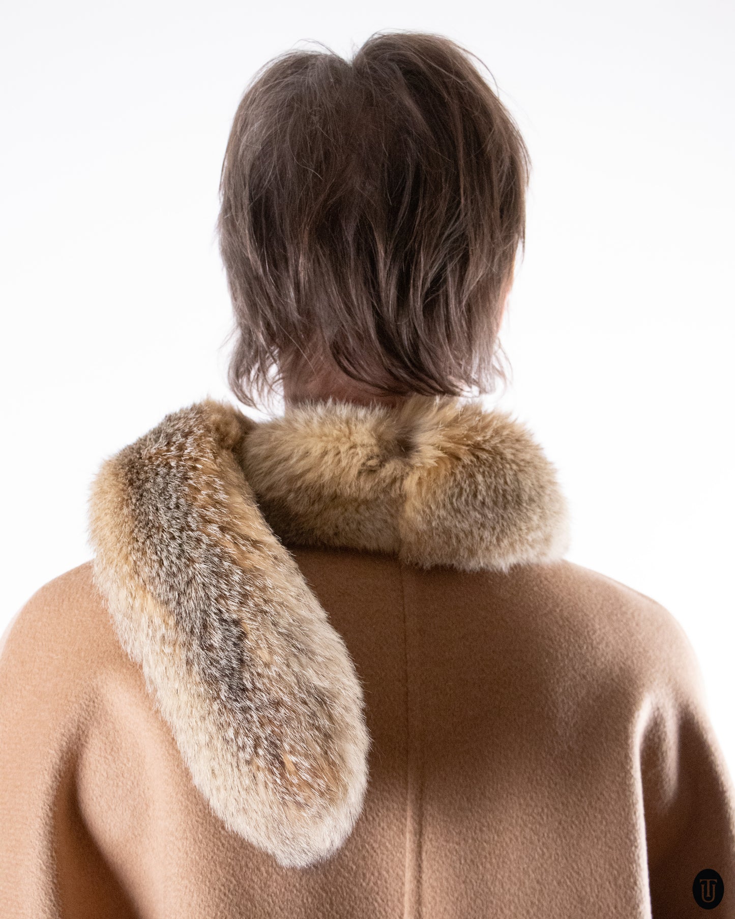 60's Yves Saint Laurent Camel & Fox Fur Coat L