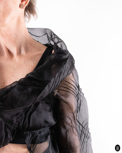 00's Ivan Grundahl Sheer Organza Overlay Top M