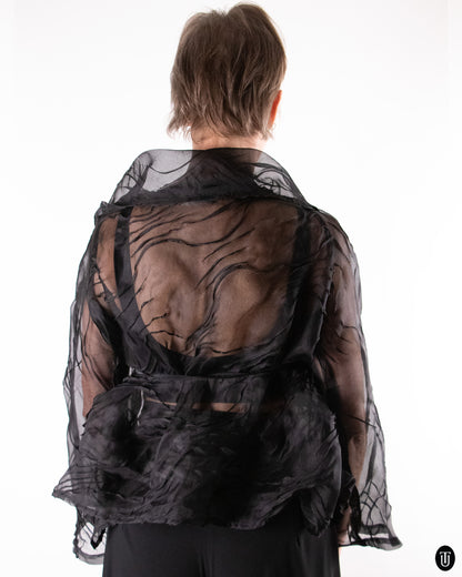 00's Ivan Grundahl Sheer Organza Overlay Top M