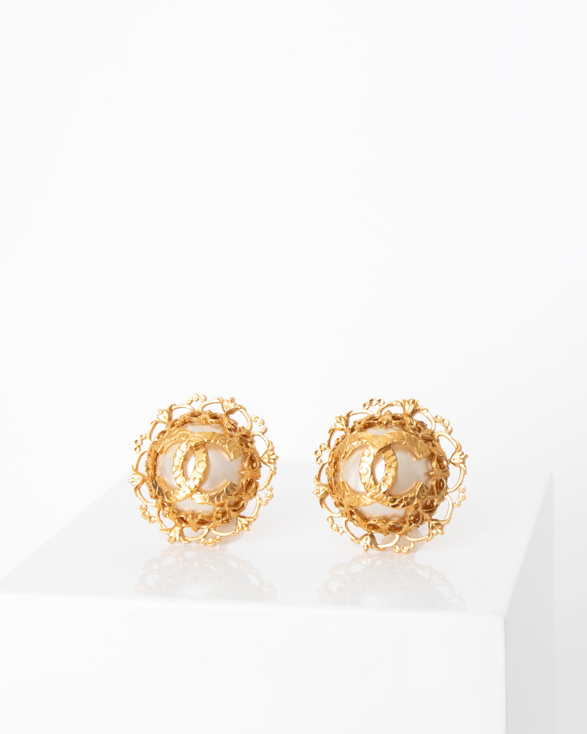 Early 90s Chanel logo Clip-On Earrings