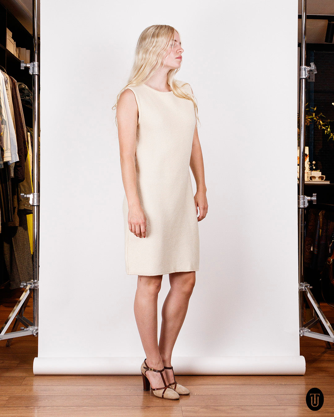A Ferretti Studio Off White Knit Dress S