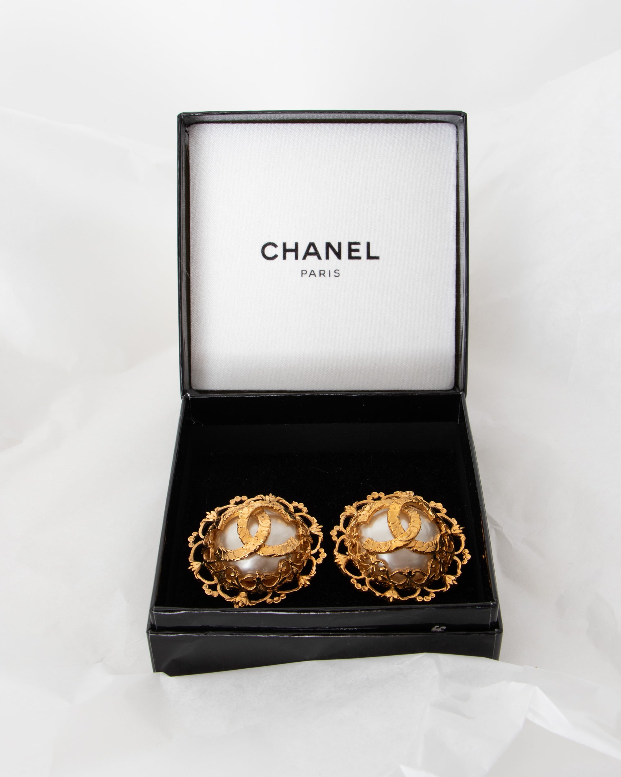 Early 90s Chanel logo Clip-On Earrings