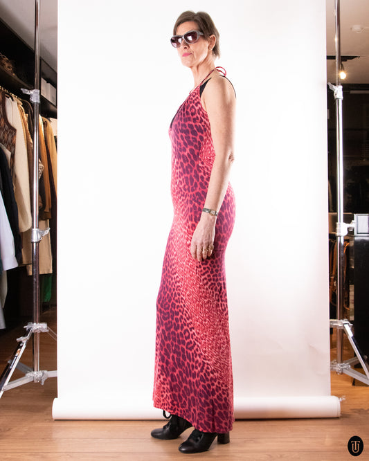 00's Roberto Cavalli Animal Print Dress L