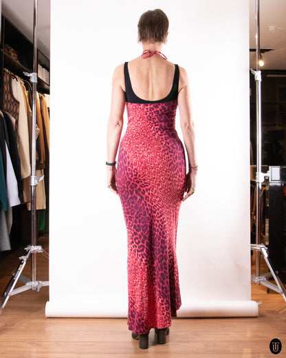 00's Roberto Cavalli Animal Print Dress L