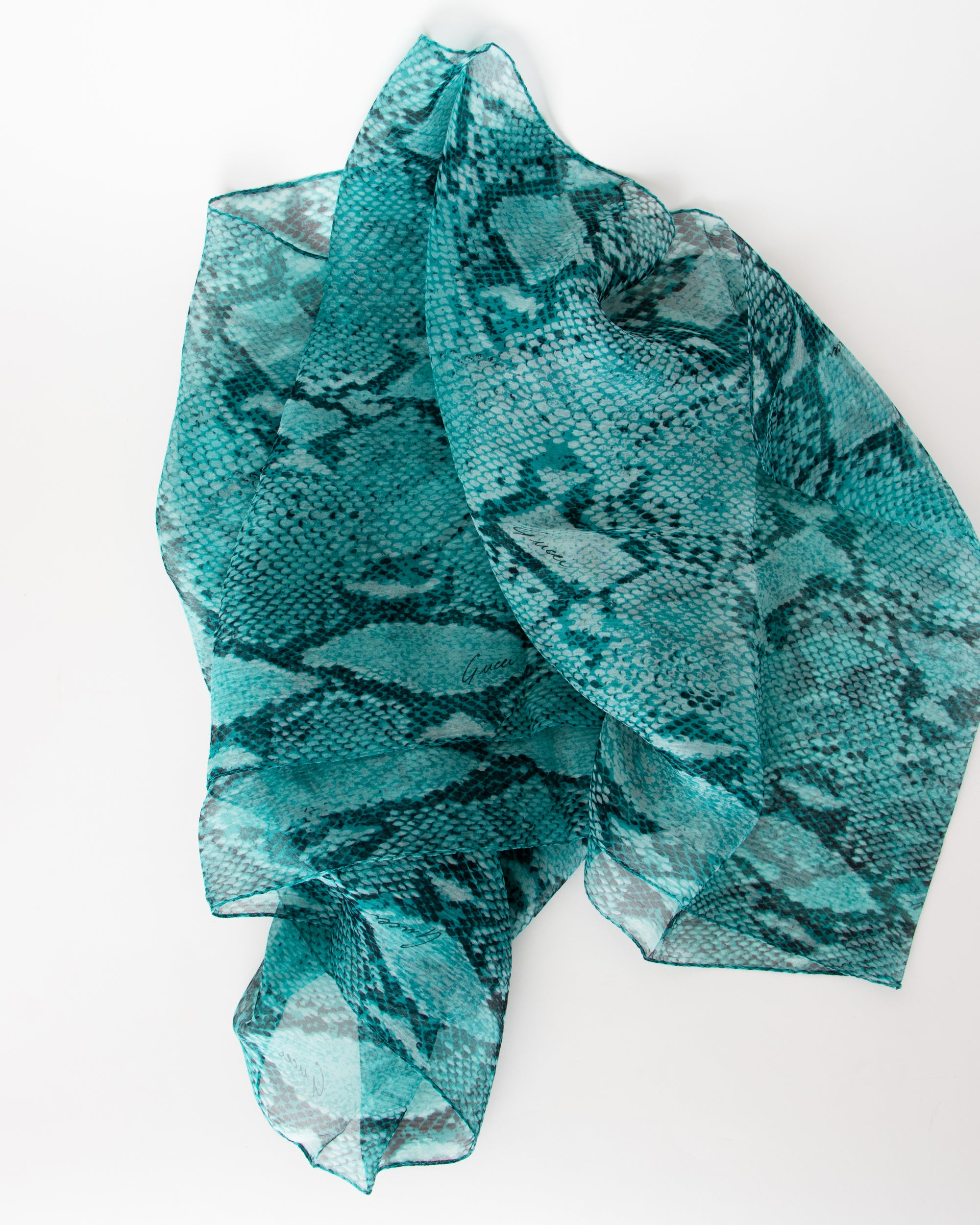 Gucci S/S 2000 Snakeskin Silk Scarf