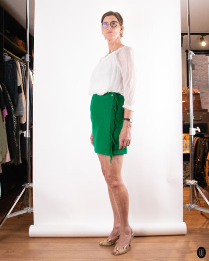 90's Ralph Lauren Green Wool Mini Skirt M