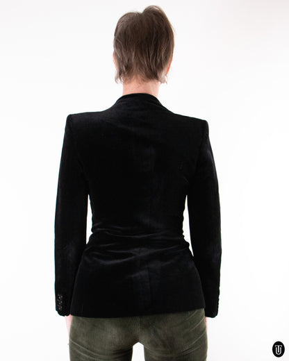 80's Giorgio Armani Black Label Velvet Blazer S