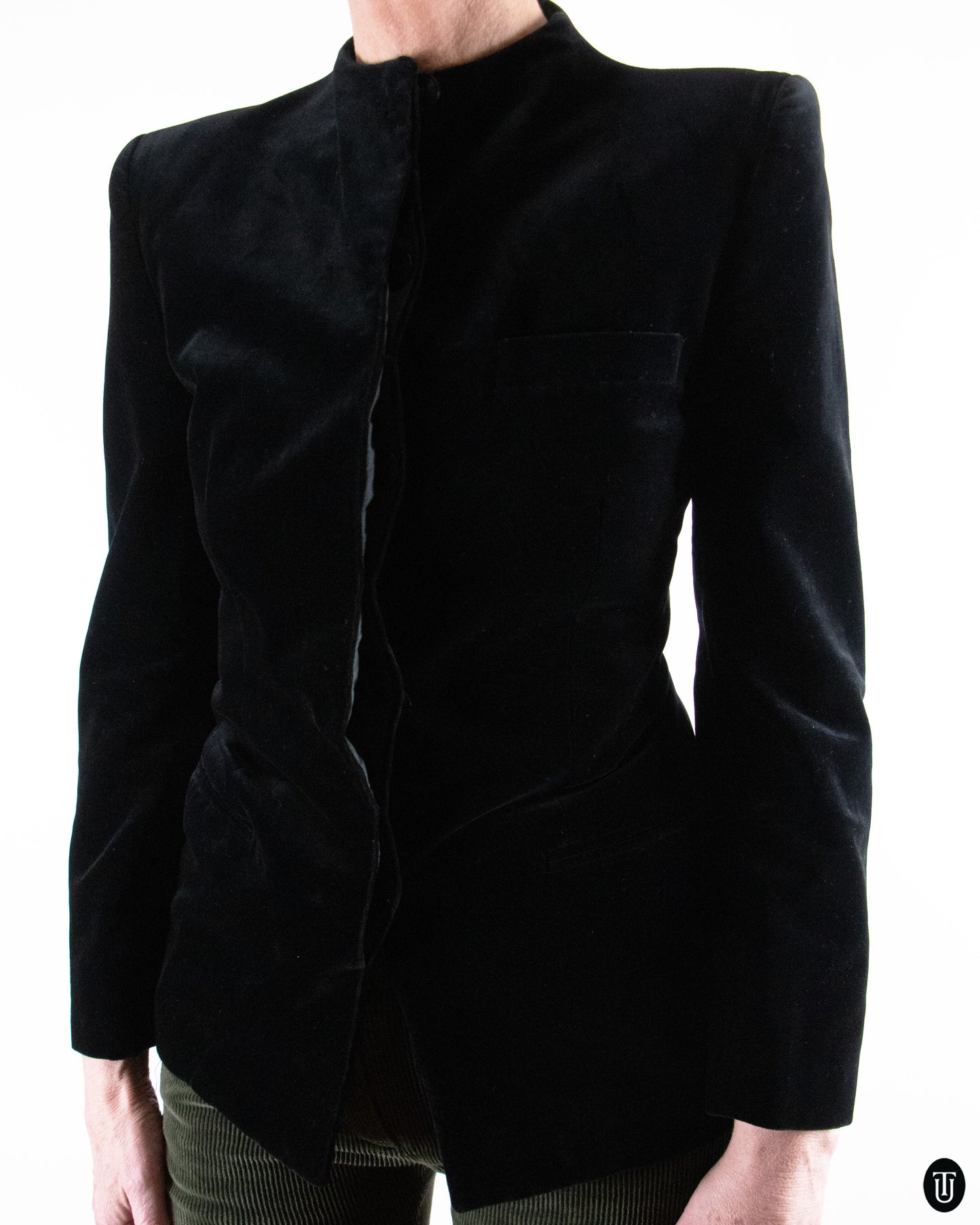 80's Giorgio Armani Black Label Velvet Blazer S