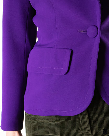 80's Yves Saint Laurent Purple Wool Blazer M