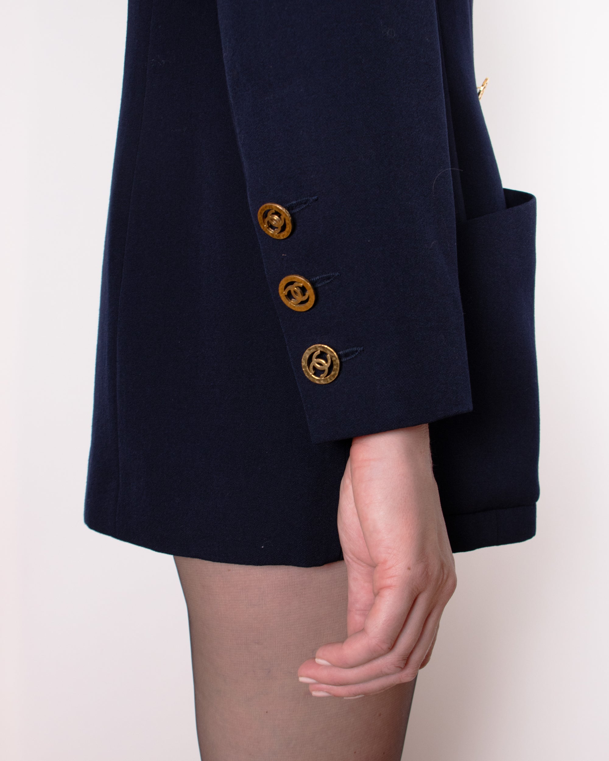 Chanel 1993 Navy Wool Blazer M