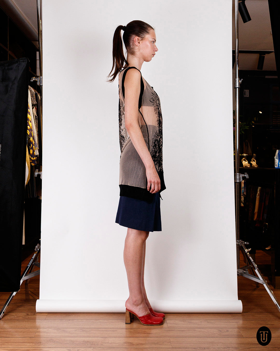 1990s Jean Paul Gaultier Mesh Tattoo Dress M