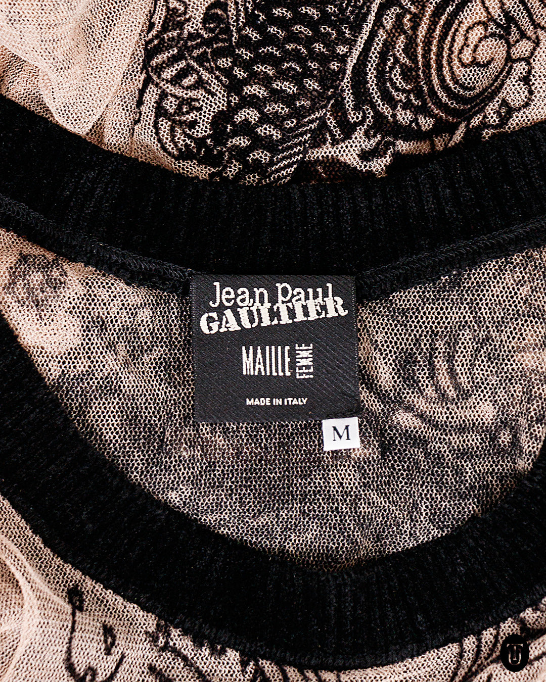 1990s Jean Paul Gaultier Mesh Tattoo Dress M