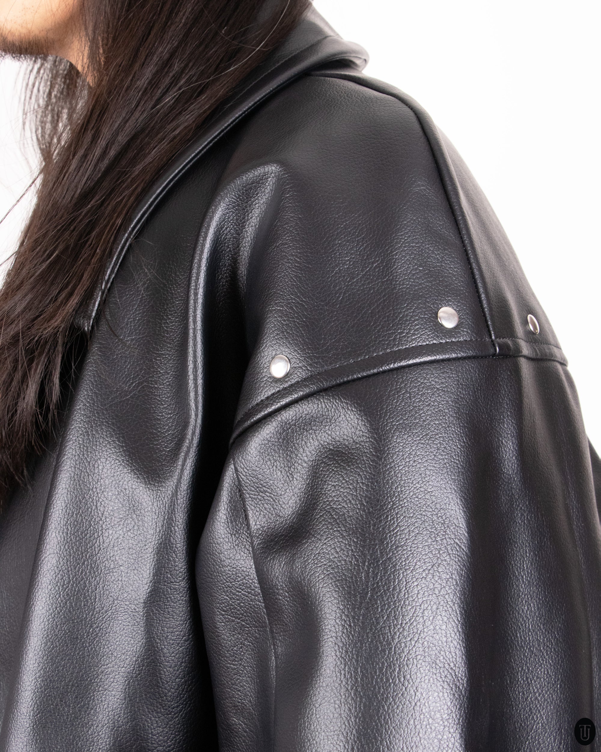 00s Comme Des Garcons Assymmetrical Faux Leather Jacket M