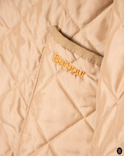 00's Barbour Beige Quilted Jacket L