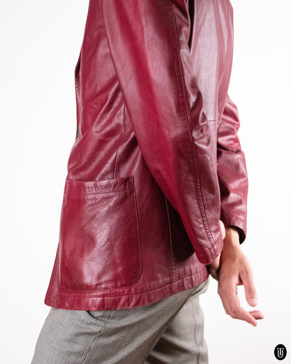 90's Jean Paul Gaultier Red Leather Jacket S