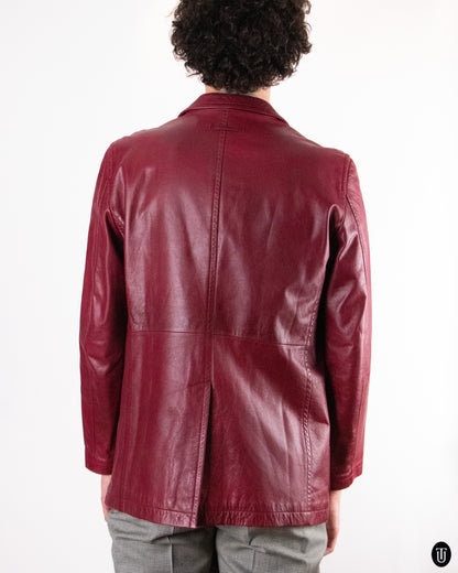 90's Jean Paul Gaultier Red Leather Jacket S