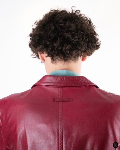 90's Jean Paul Gaultier Red Leather Jacket S