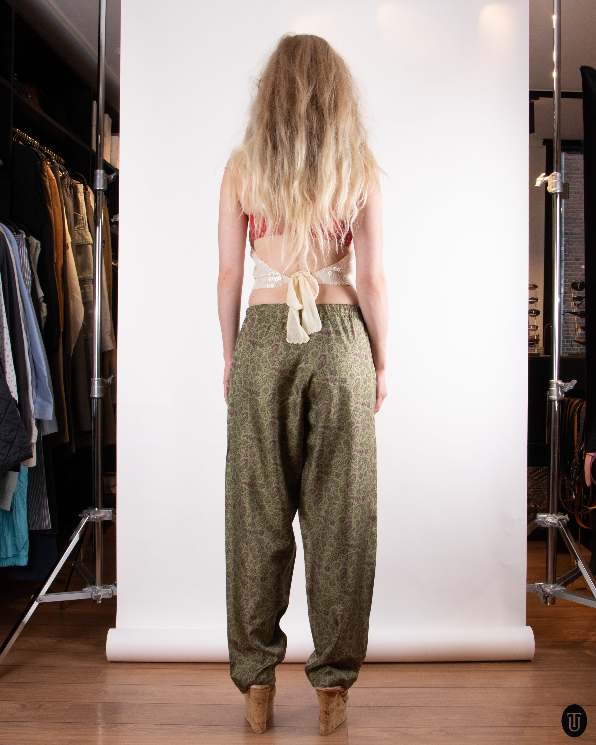 90's Silk Trousers S