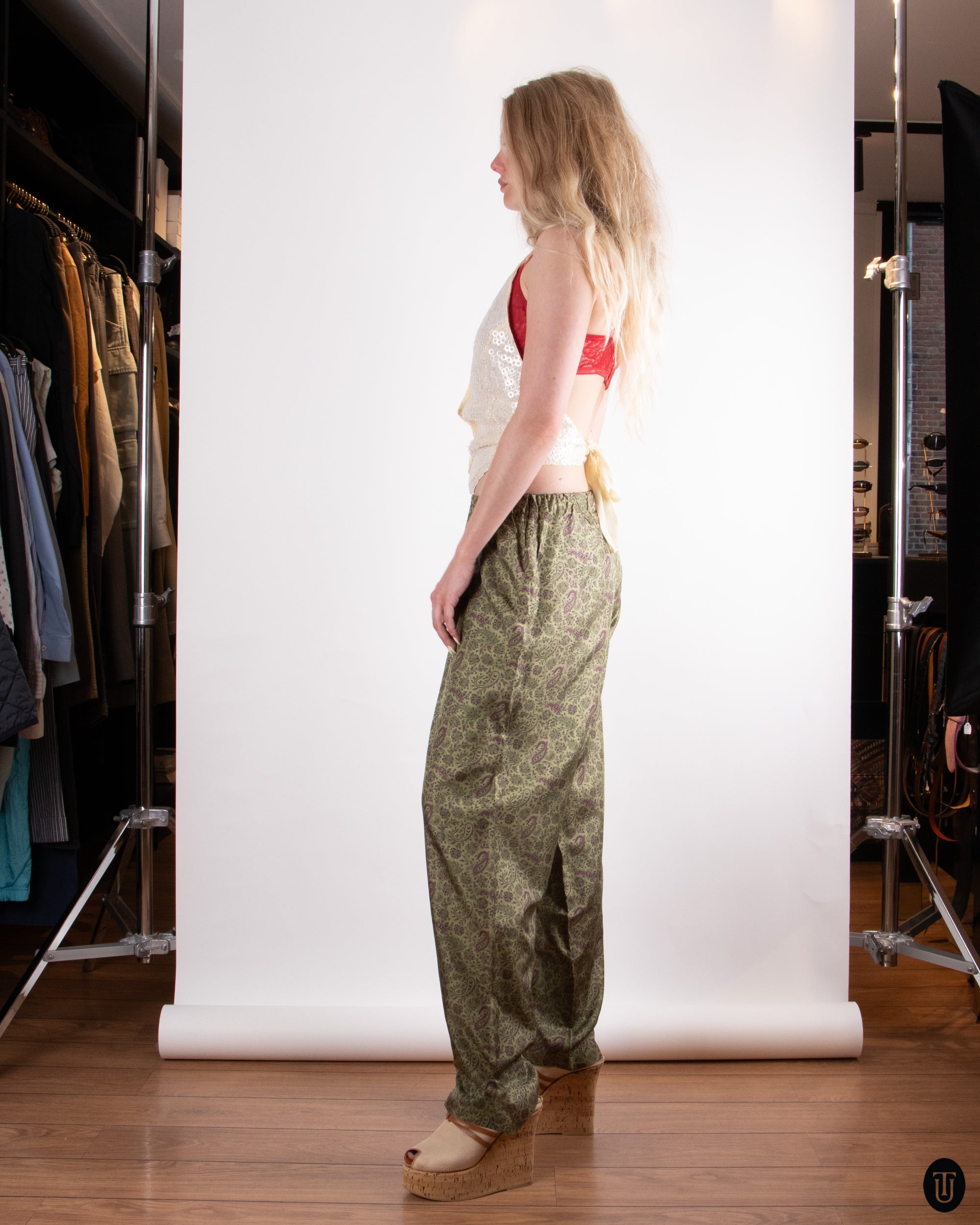 90's Silk Trousers S