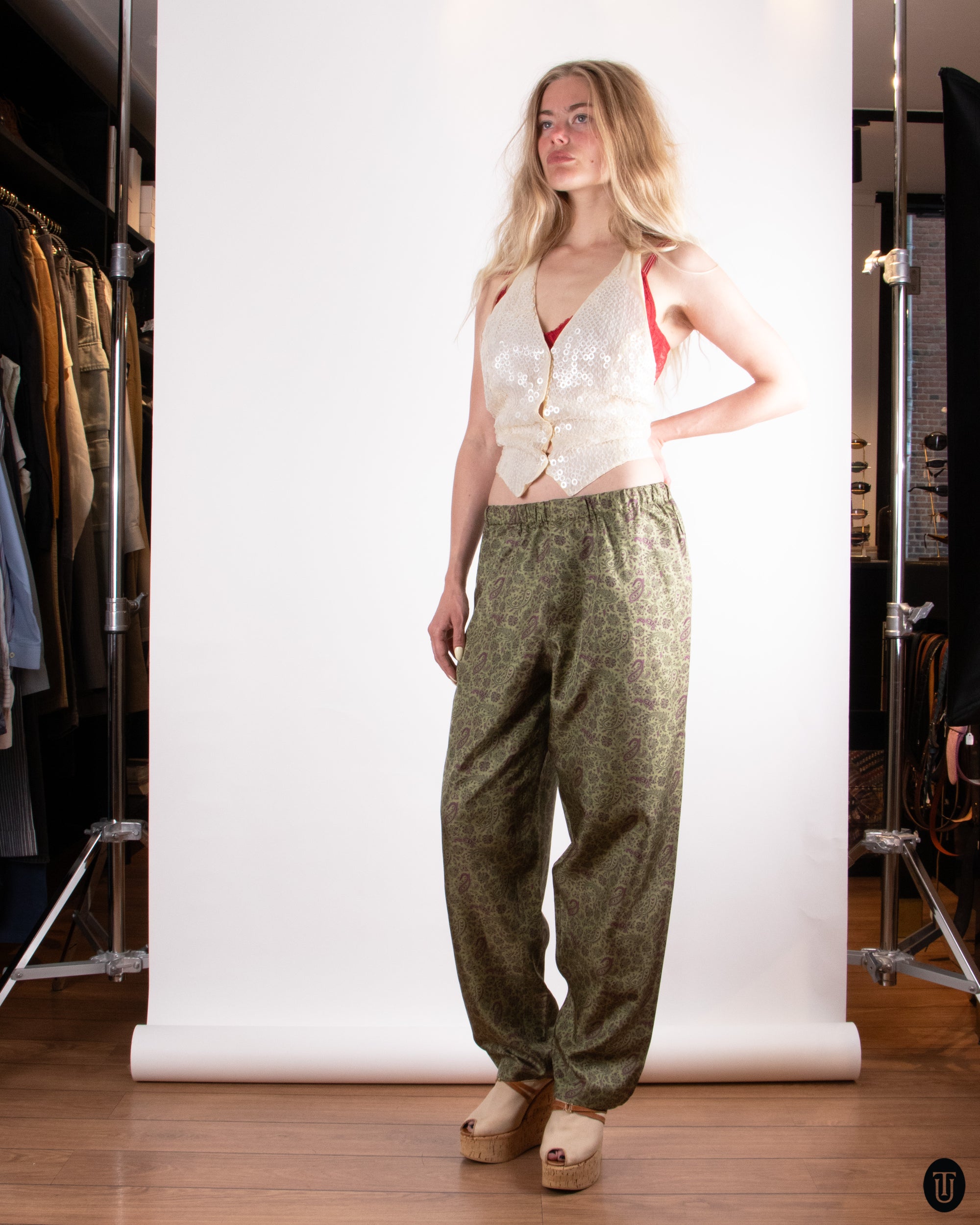 90's Silk Trousers S