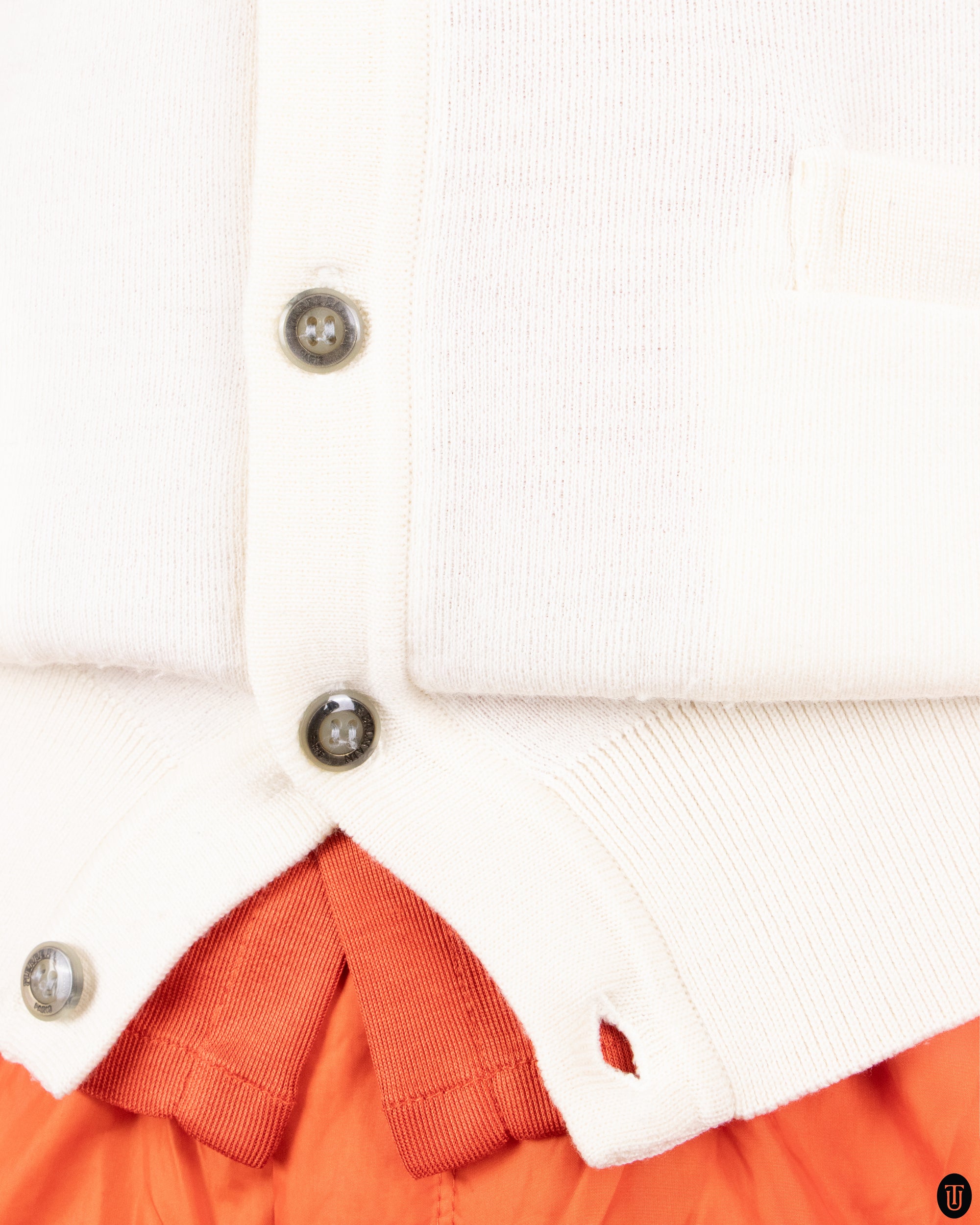 80's Pierre Balmain White Wool Cardigan M