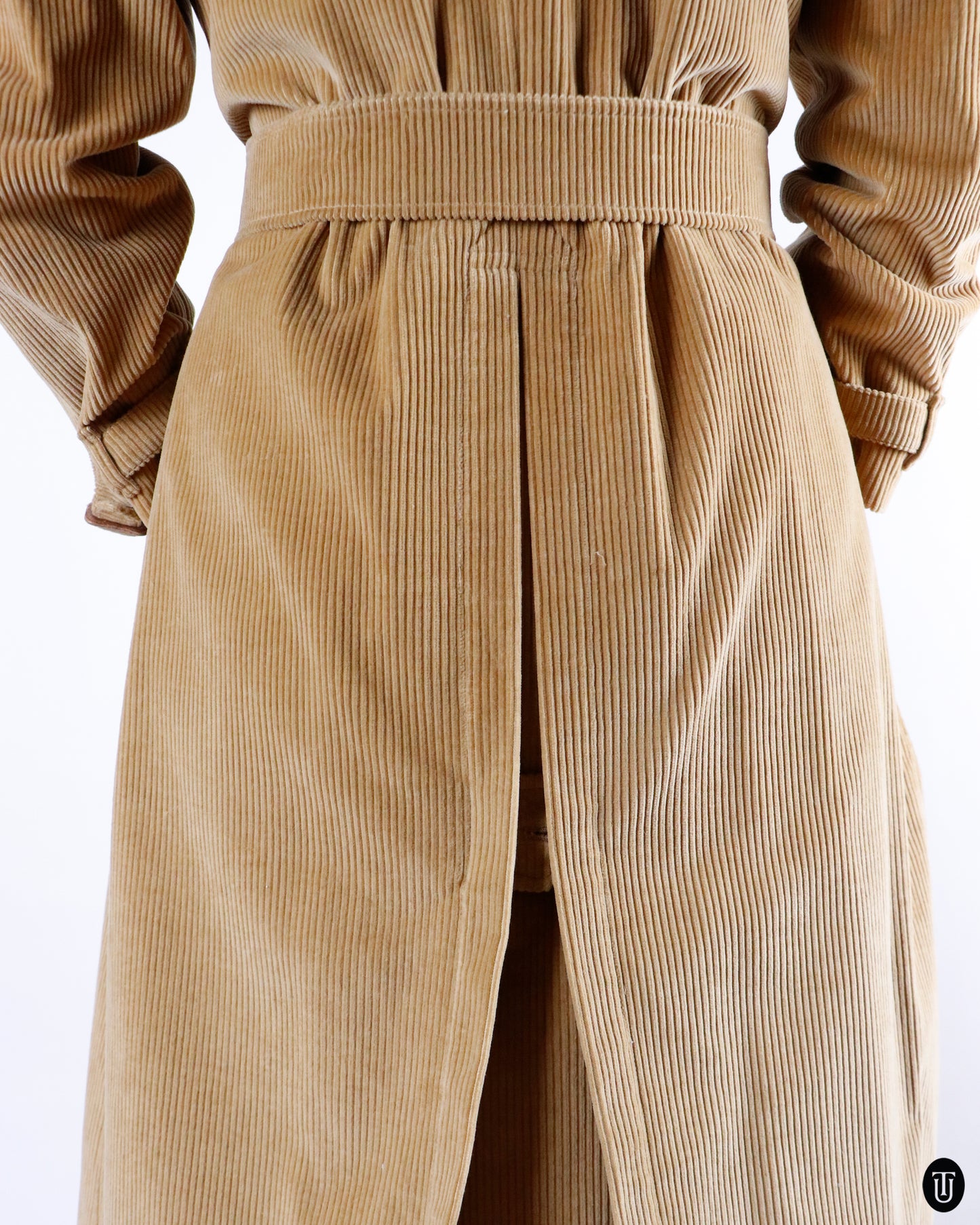 80's Burberry Corduroy Trench Coat L