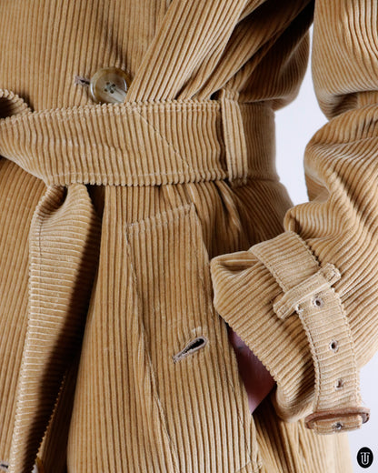 80's Burberry Corduroy Trench Coat L