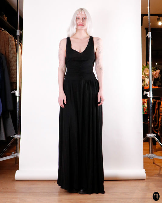 00's Celine Black Tank Maxi Dress M