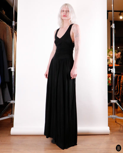 00's Celine Black Tank Maxi Dress M