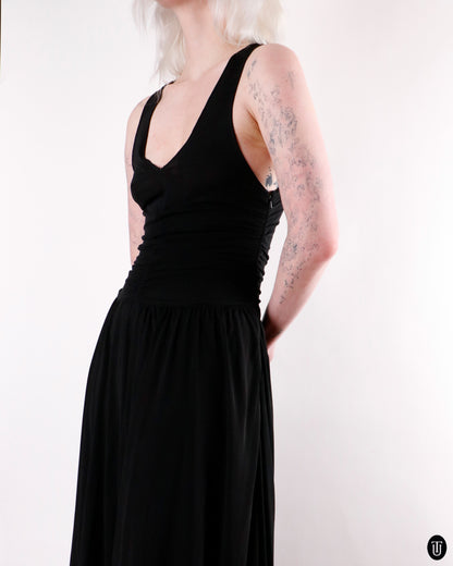 00's Celine Black Tank Maxi Dress M