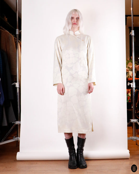 70's Yves Saint Laurent Rive Gauche Chinoiserie Silk Dress M