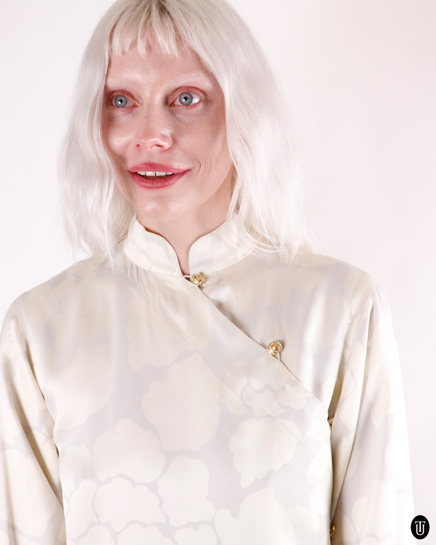 70's Yves Saint Laurent Rive Gauche Chinoiserie Silk Dress M
