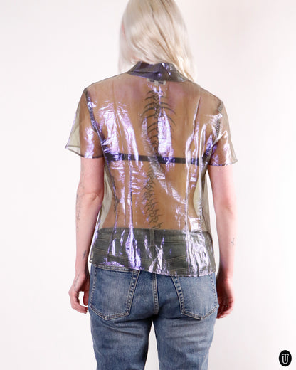 00's Jil Sander Purple Iridescent Blouse M