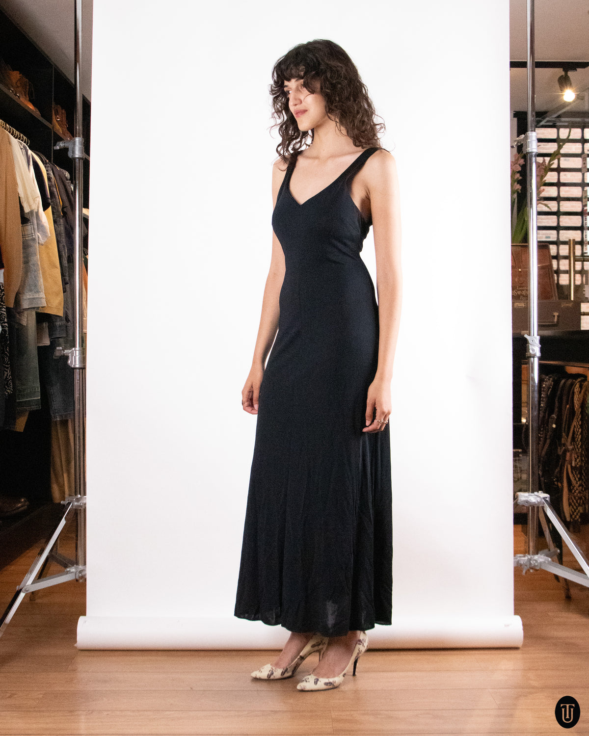 90's MaxMara Minimalistic Black Dress M