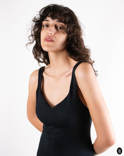 90's MaxMara Minimalistic Black Dress M