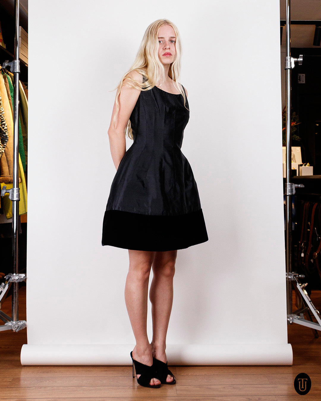 1980s Valentino Black Silk Dress S
