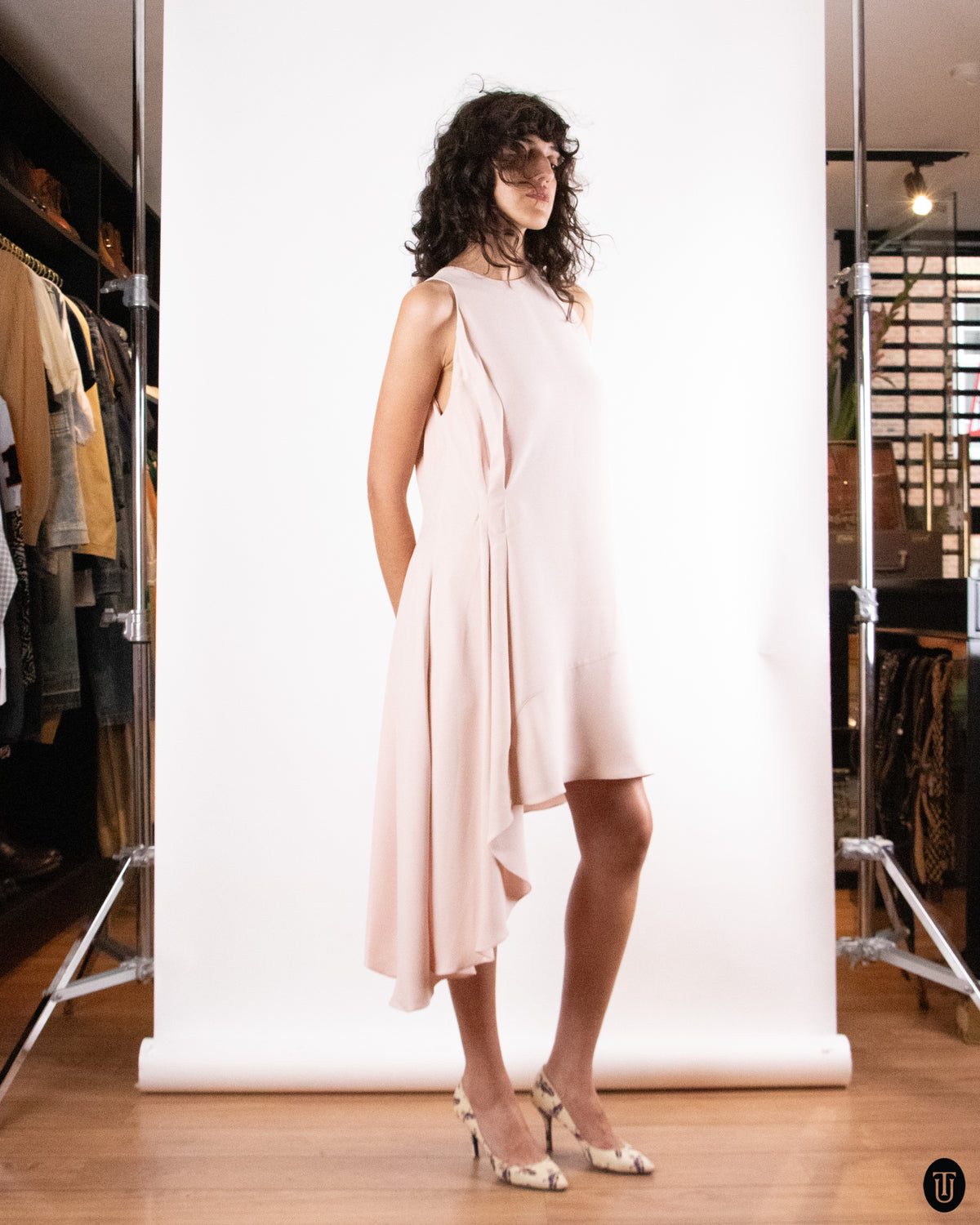 00's Christian Dior Silk Rose Dress M