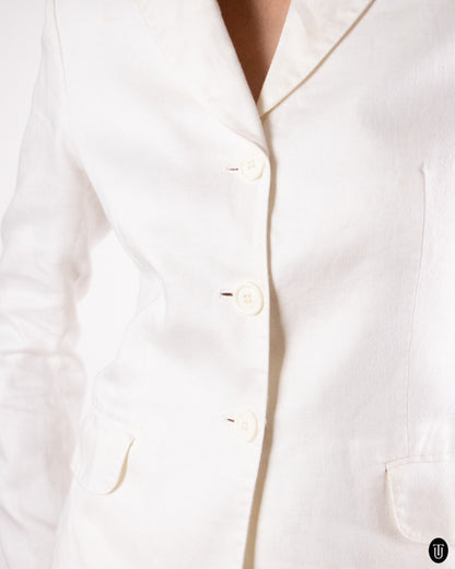 90's Gian Franco Ferré White linen suit S