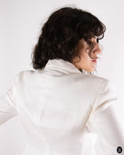 90's Gian Franco Ferré White linen suit S