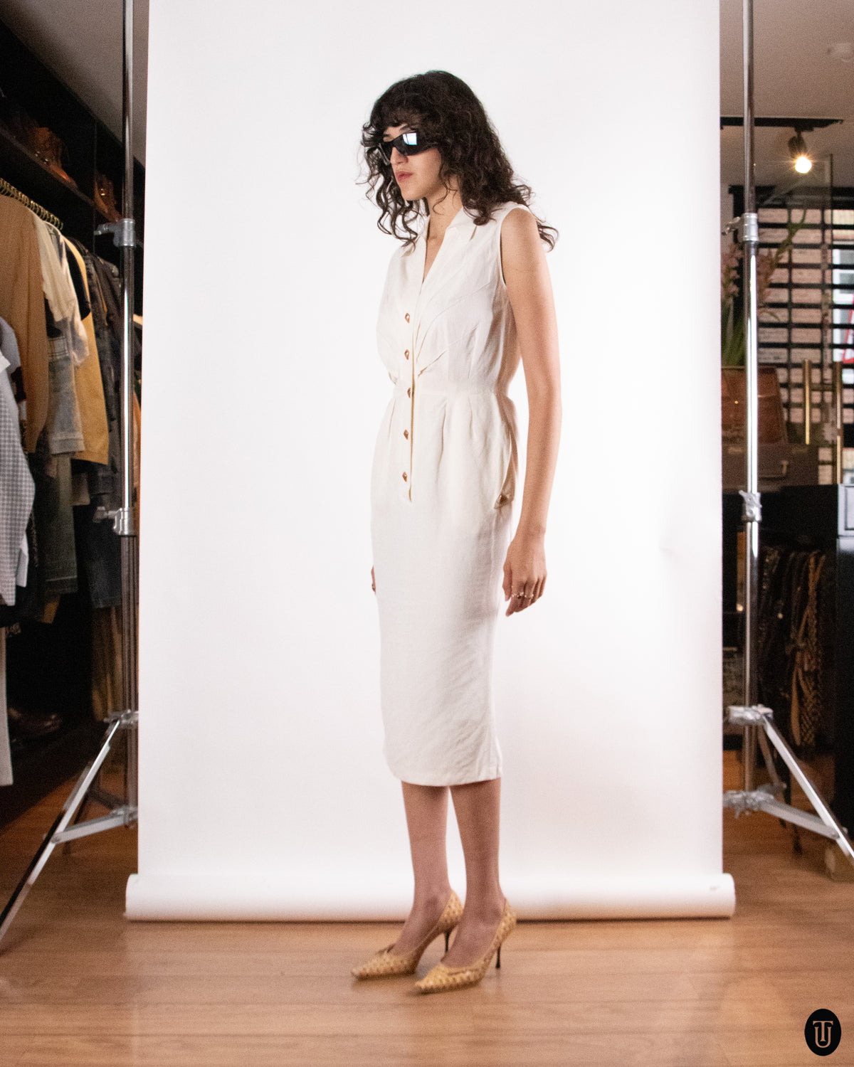90's Thierry Mugler "Activ" Cream White Dress XS