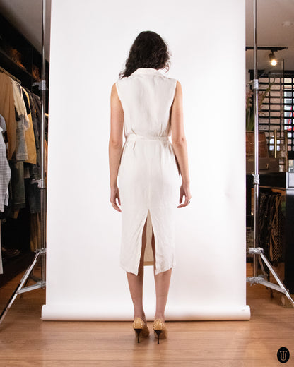 90's Thierry Mugler "Activ" Cream White Dress XS
