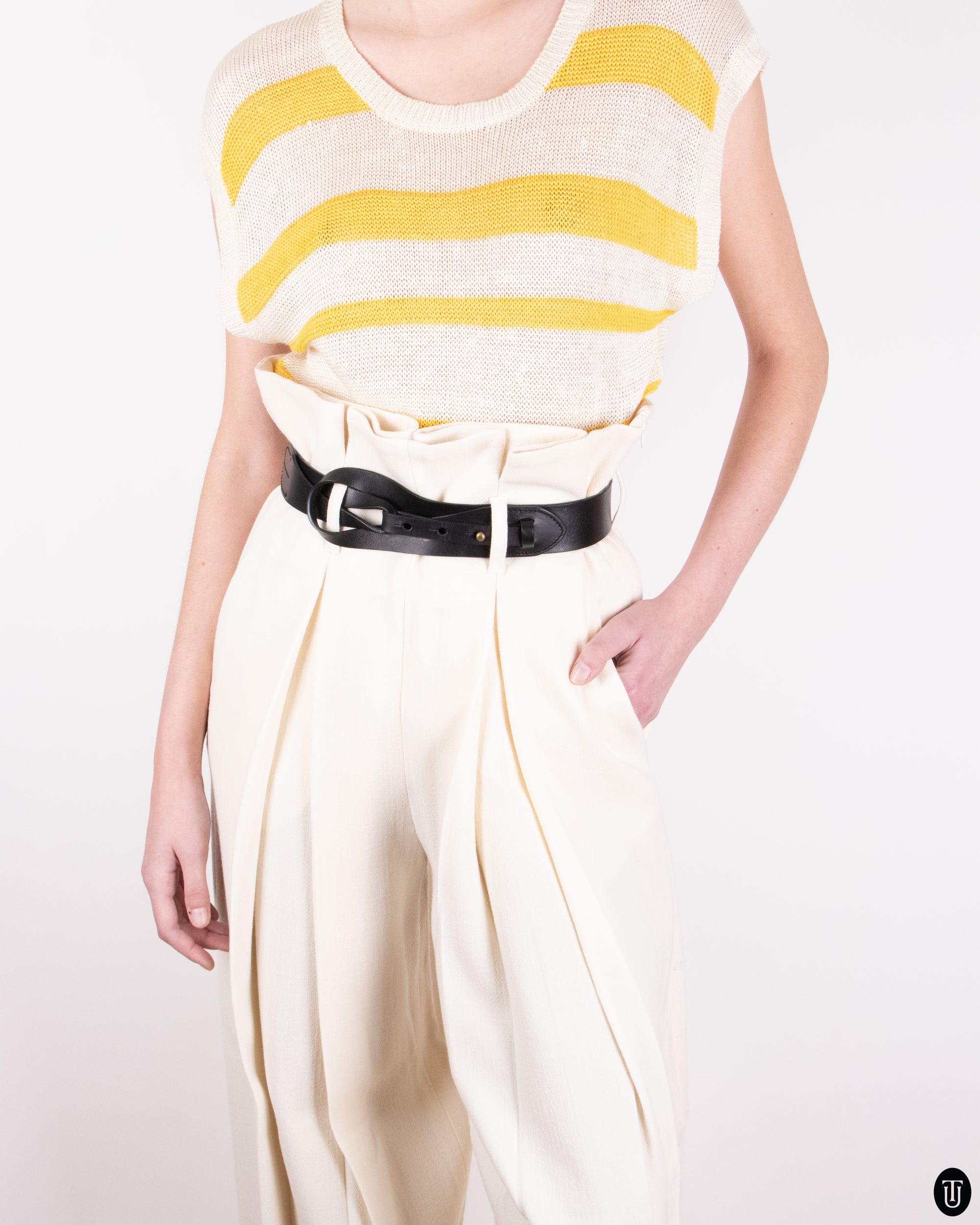 00's Lanvin Cream Wool Trousers S