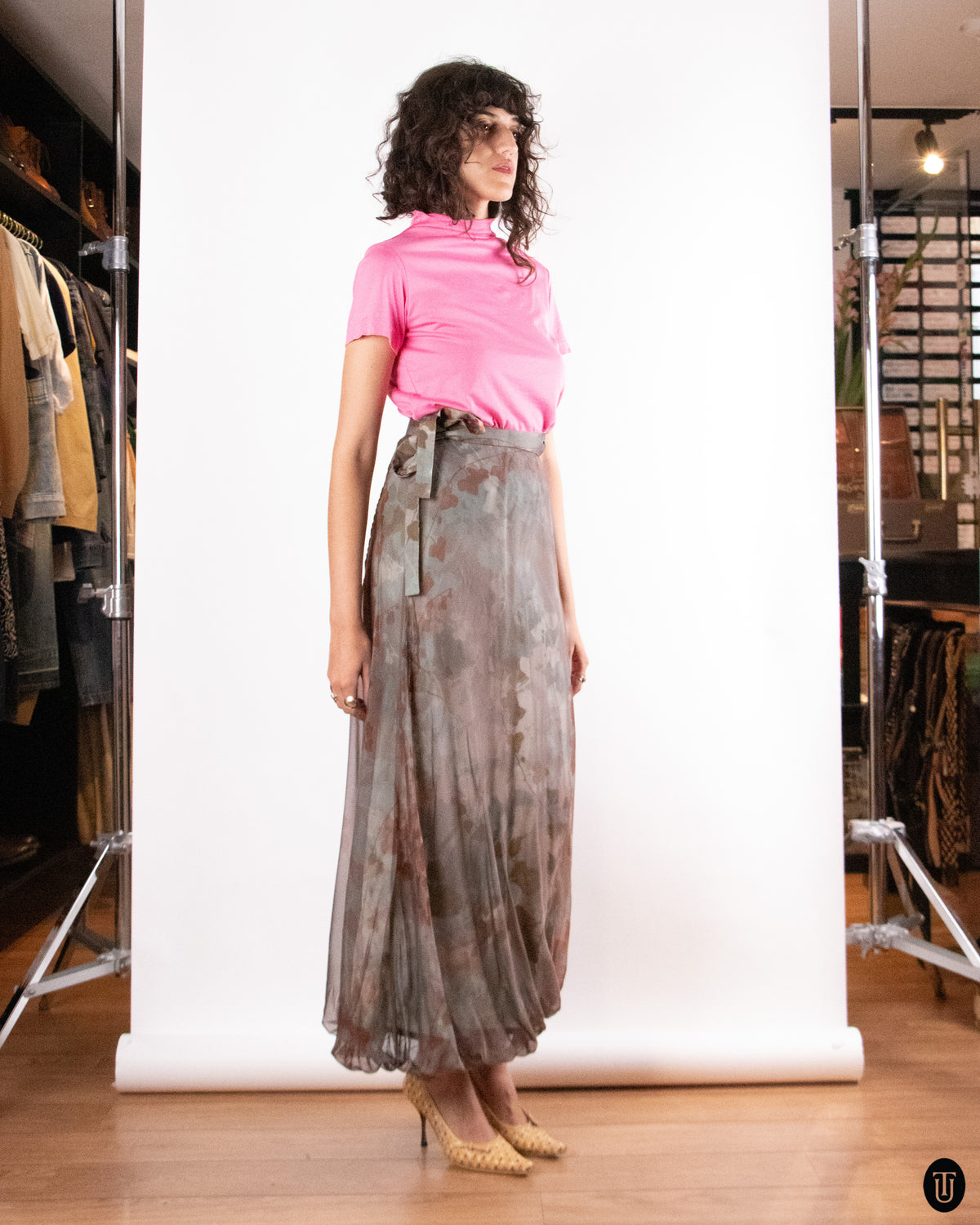 00's Kenzo Silk Maxi Bubble Skirt S
