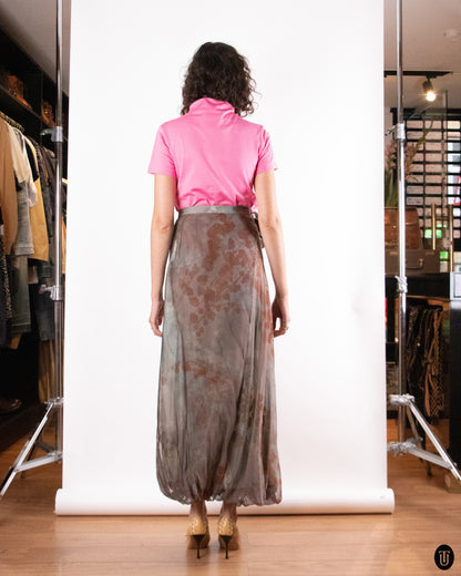 00's Kenzo Silk Maxi Bubble Skirt S