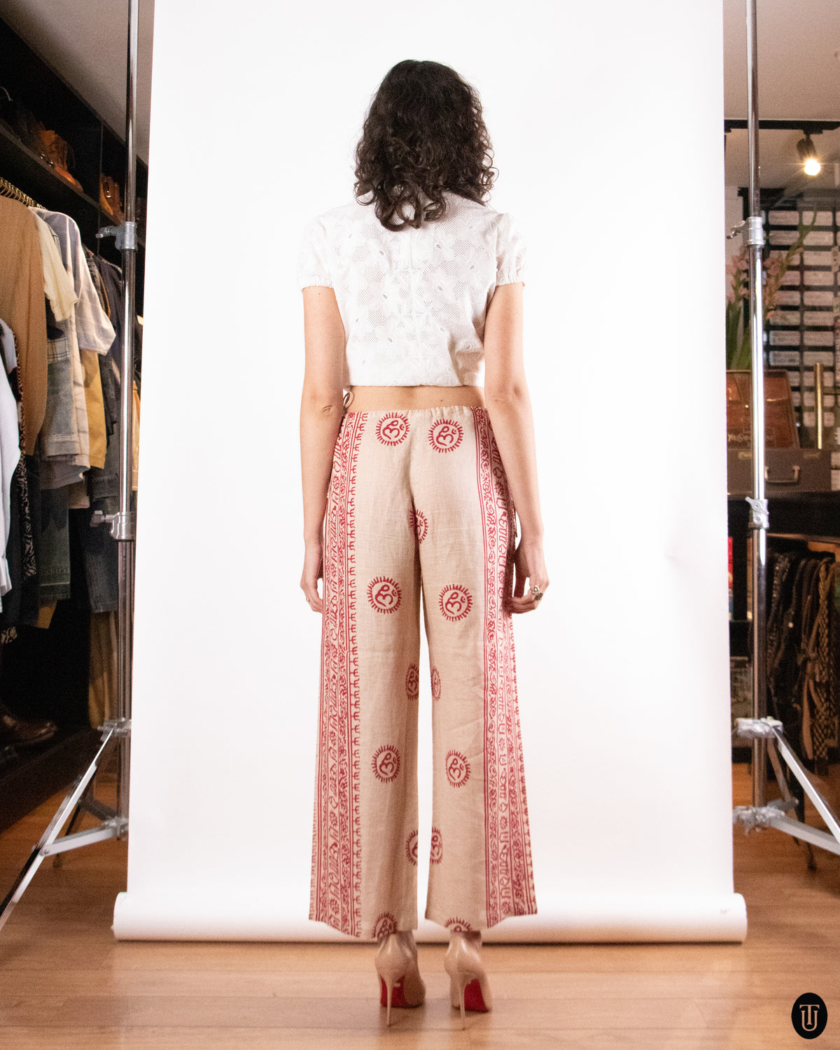 00's La Perla Linen Drawstring Pants M