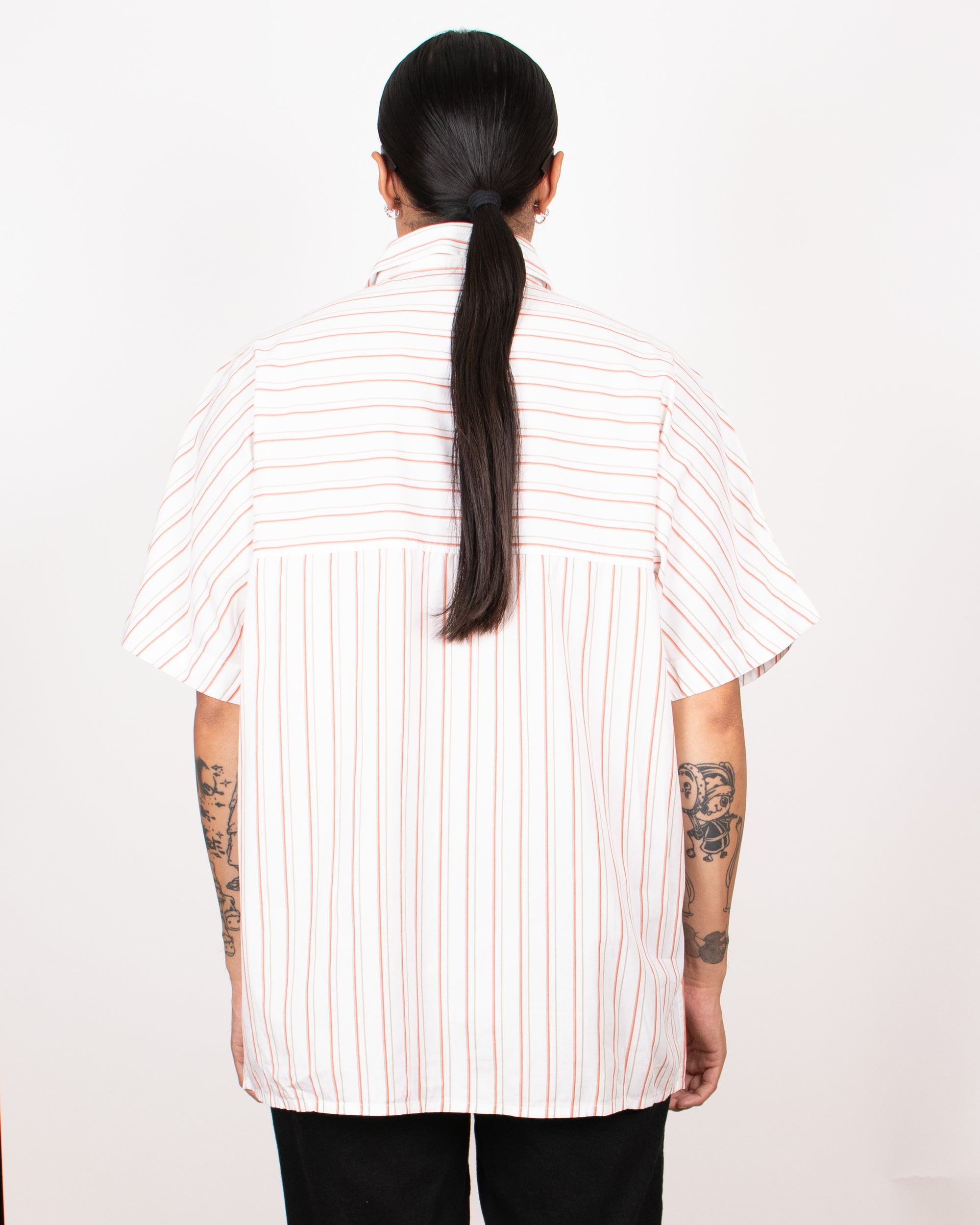 1980s Yves Saint Laurent Striped Short-Sleeved Shirt M/L