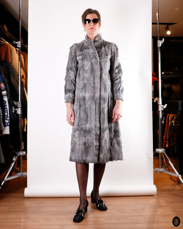 60's Vintage Goat Fur Coat S
