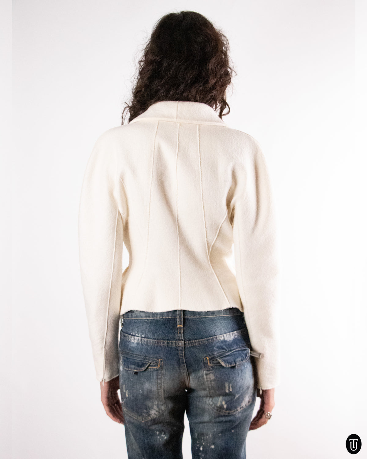 00's Nina Ricci Beige Wool Blend Blazer M