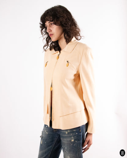 1980's Escada Beige Cotton Jacket S